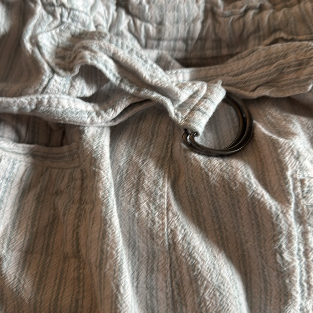 Casual Drawstring Wide-Leg Stripe Pants - Cream - Picture 5 of 7